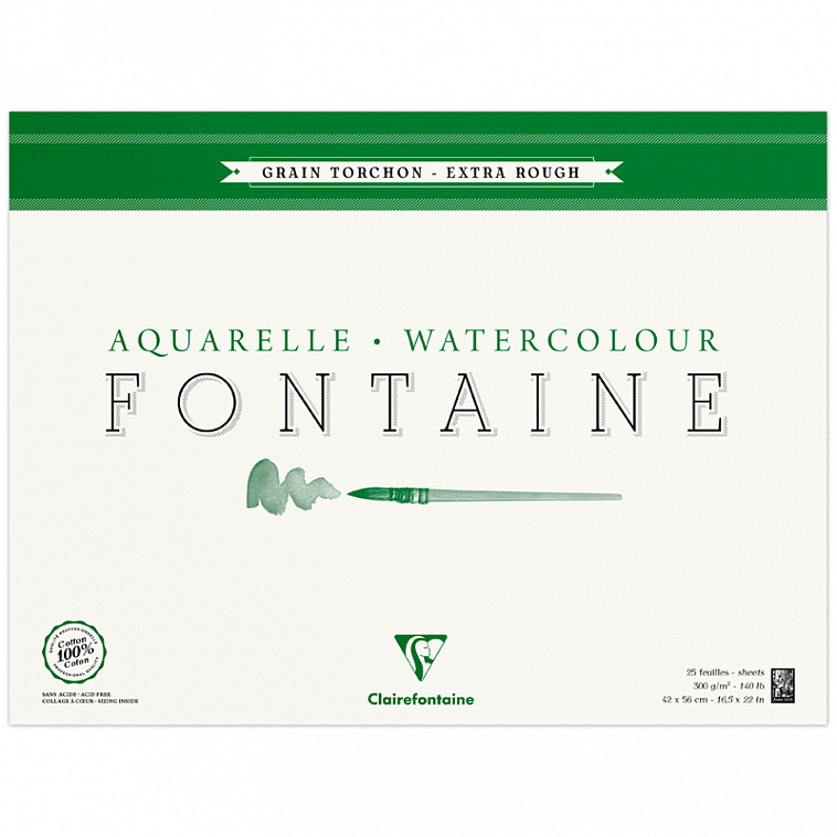 Альбом-склейка для акварели Clairefontaine "Fontaine Grain torchon" Торшон 42х56 см 25 л 300 г, холо 606x758