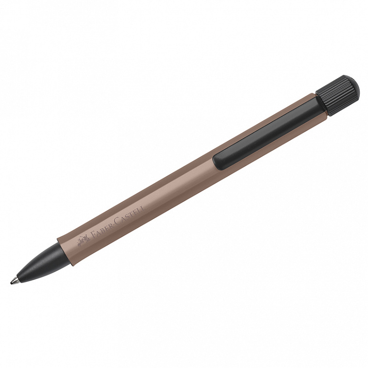 Ручка шариковая автоматическая Faber-Castell "Hexo", черная, 1,0 мм, шестигран., бронзовый корпус