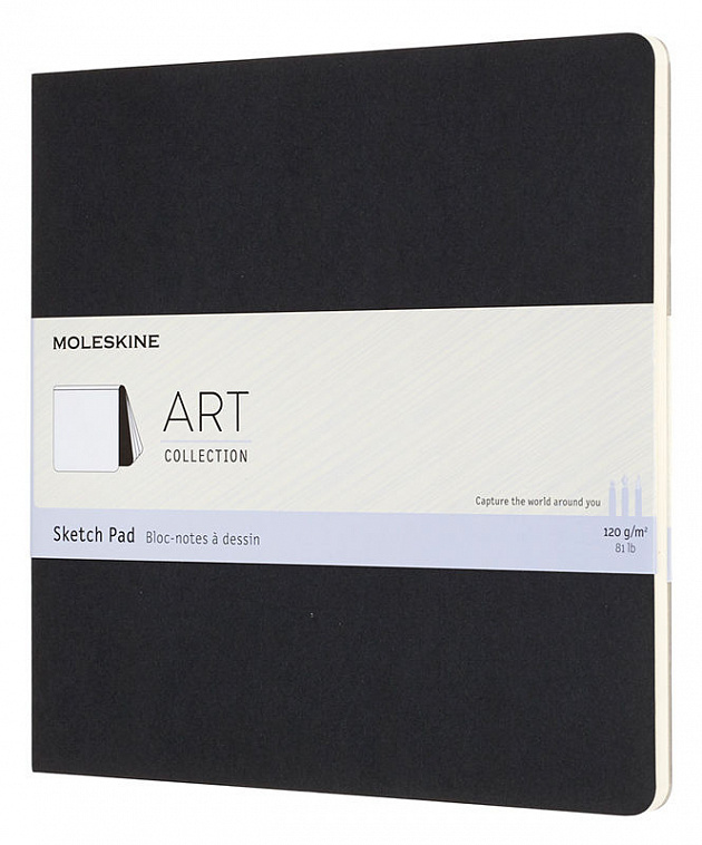 Блокнот для рисования Moleskine "Art soft sketch pad" 19x19 см 48 стр., обложка черная