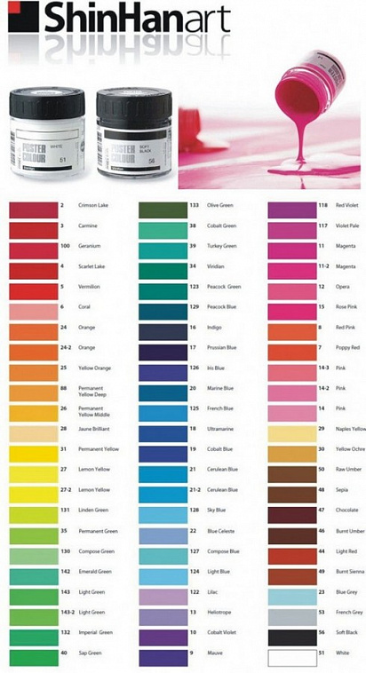 Набор постерных красок ShinHanart Posterl Color 18 цв*30 мл