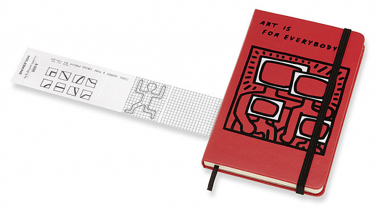 Записная книжка нелинованная Moleskine "KEITH HARING" Pocket 90x140 мм 192 стр красный 606x758