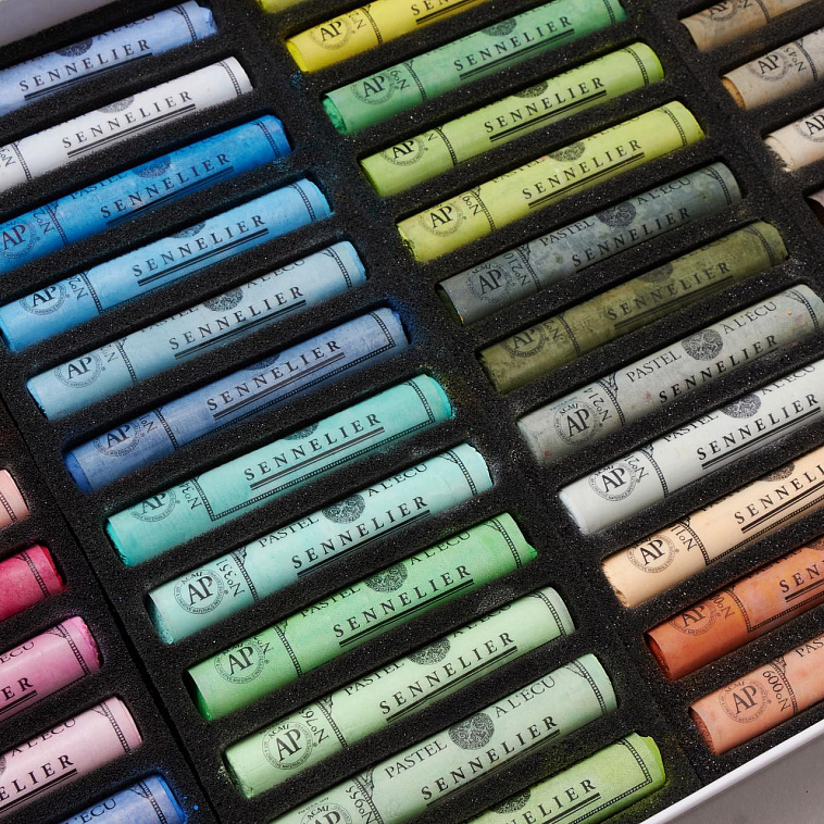 Набор сухой пастели Sennelier "A LECU" 48 цв пейзаж, в картонной коробке 606x758