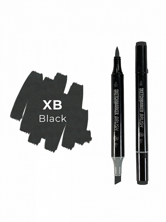 Маркер двухсторонний на спиртовой основе Sketchmarker Brush Цвет Черный 606x758