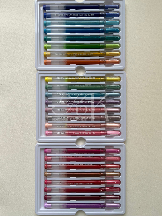 Набор ручек гелевых Languo, 1,00 мм, 24 цветов, с глиттером 606x758