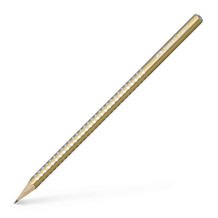 Карандаш чернографитный Faber-Castell "Sparkle" B, цвет корпуса золотой 606x758