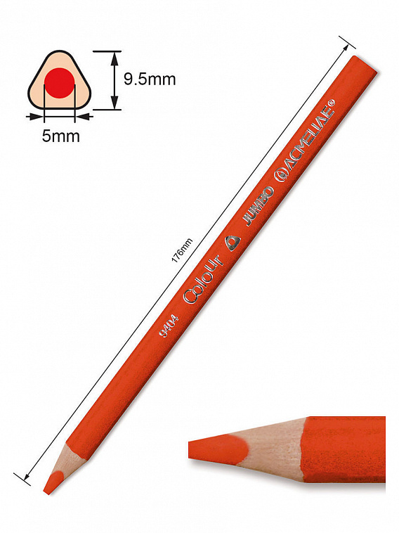 Набор карандашей цветных утолщенных трехгранных Acmeliae 6 цв. в картонном футляре