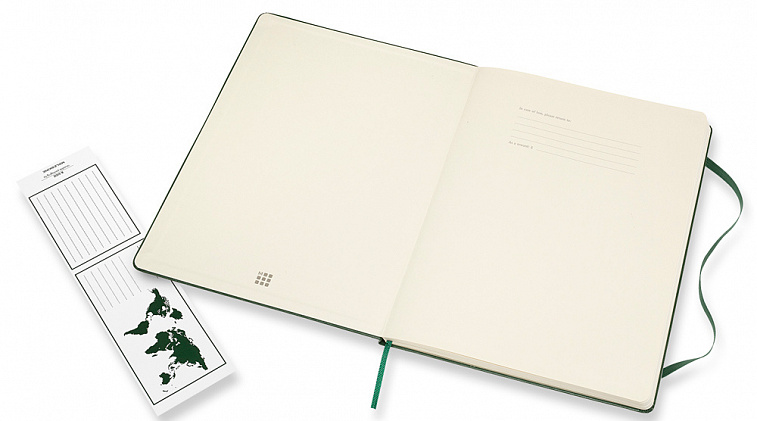Записная книжка, пунктир Moleskine "Classic" XLarge 19х25 см 192 стр, твердая обложка зеленая