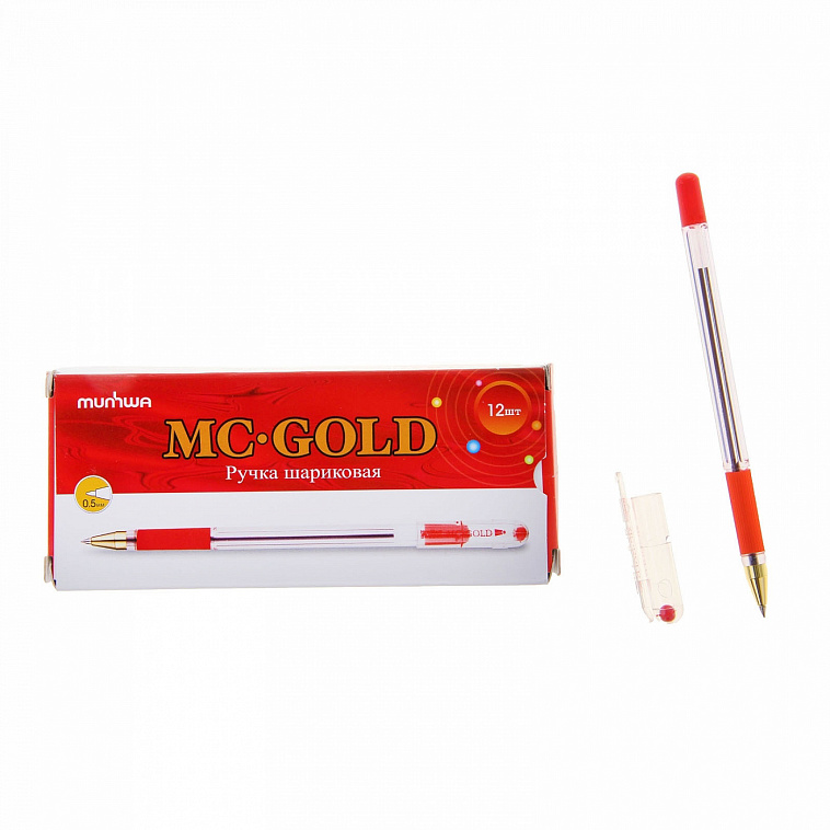 Ручка шариковая 0,5 мм красная "MC Gold" MunHwa