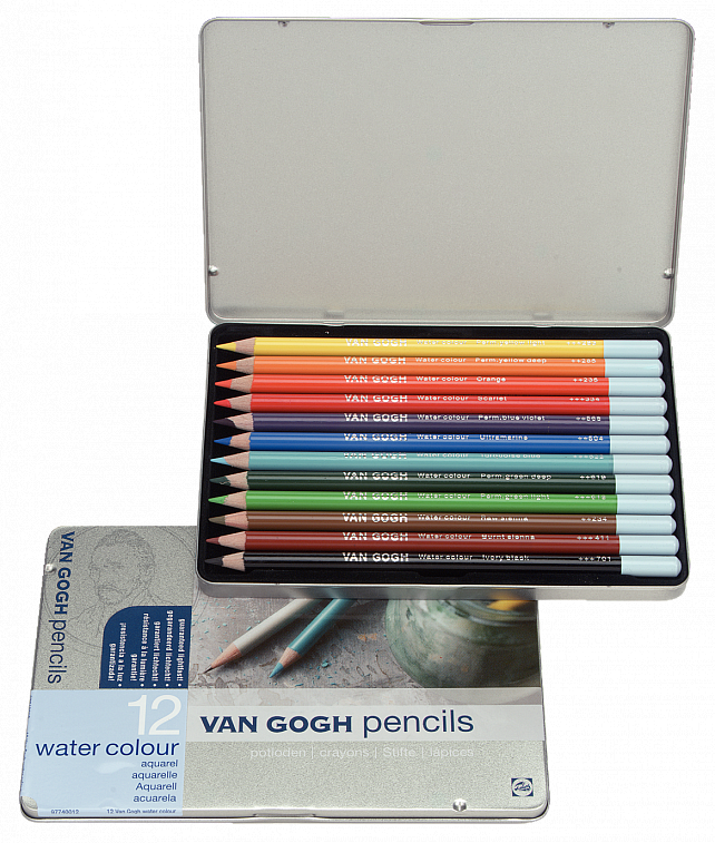 Набор цветных карандашей акварельных Talens "Van Gogh" 12 цв стартовый в метал кор