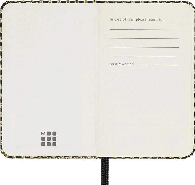 Блокнот нелинованный Moleskine "Le Prescious & Ethical shine" XS 65х105 мм 160 стр, тв. обложка, зол 606x758
