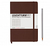 Книга для записей в клетку Leuchtturm1917 "MEDIUM" А5 249 л коричневый (табак)  1
