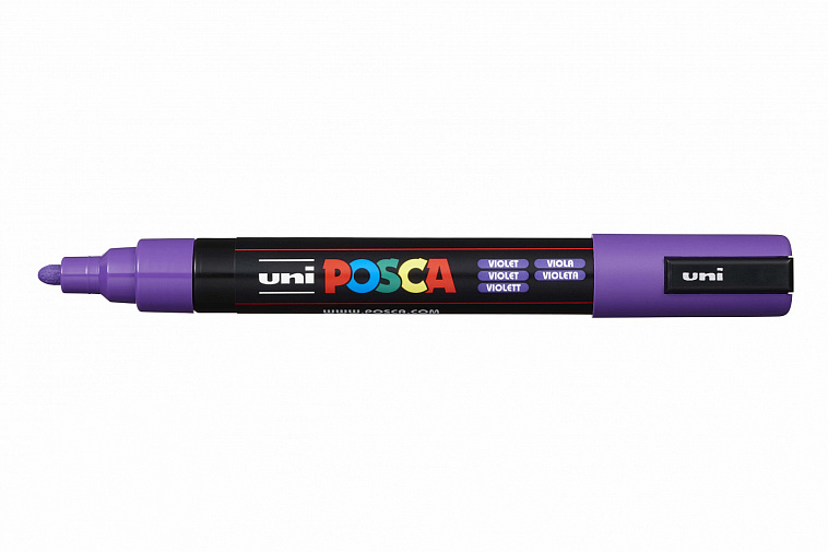 Маркер UNI "POSCA" PC-5M, 1,8-2,5 мм, наконечник пулевидный, цвет фиолетовый 606x758