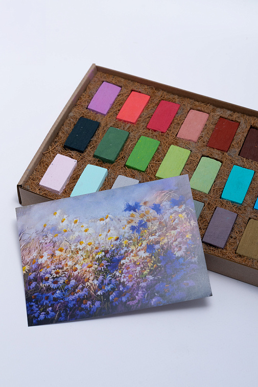 Набор пастели сухая, мягкая ручной работы EARTHBERRY "Базовый", 30 цветов 606x758