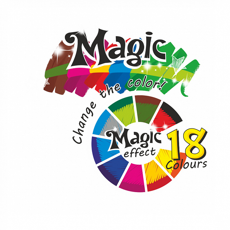 Набор фломастеров Colorino "Magic 1+1=3"  9 цветов + 1 белый 606x758