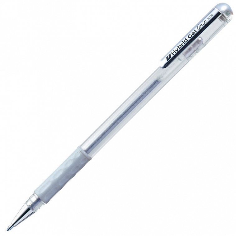 Ручка гелевая Pentel "Hybrid gel Grip" 0,8 мм, стержень белый 606x758