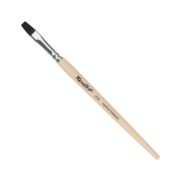 Кисть синтетика имитация белки №12 плоская Roubloff "1F20" ручка короткая, пропит. лаком 606x758