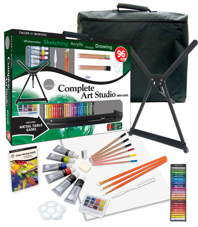 Художественный набор SIMPLY "Complete Art Studio", 96 предметов (масл.пастель, карандаши, акварель)