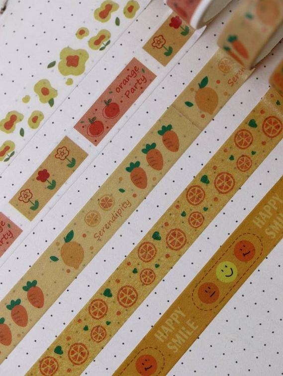 Набор декоративного скотча "Designer prints", orange