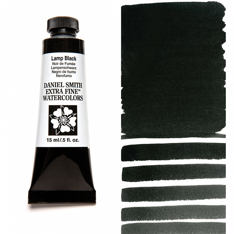 Акварель Daniel Smith в тубе 15 мл Сажа газовая/Lamp Black (PBk6)  606x758