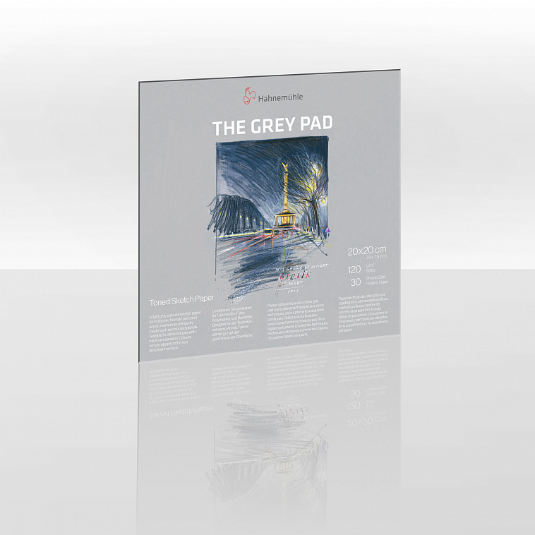 Альбом-склейка для набросков Hahnemühle "The Grey Pad" 30 л 120 г, светло-серый