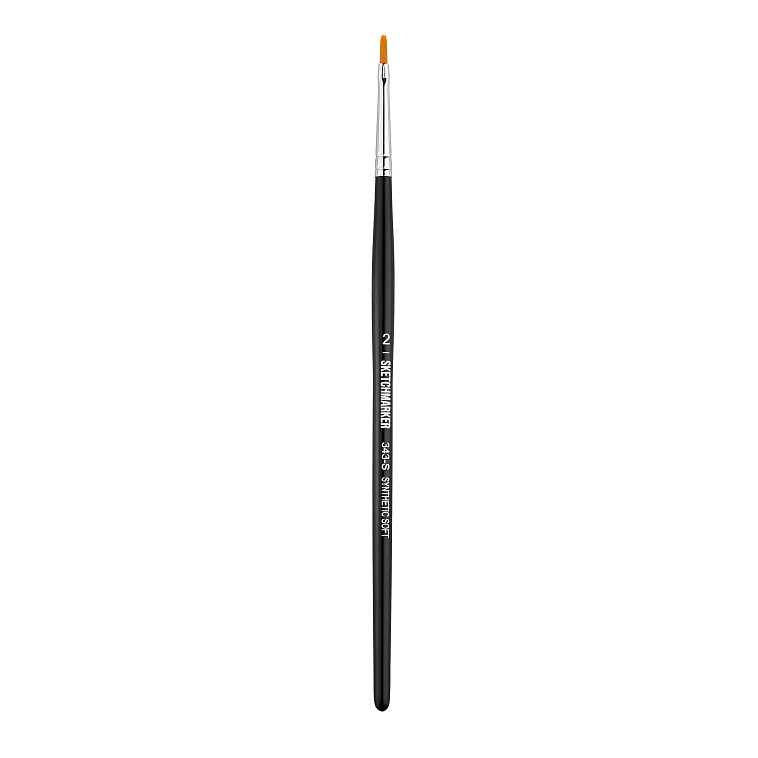 Кисть синтетика мягкая №2 овальная Sketchmarker "343" ручка короткая 606x758