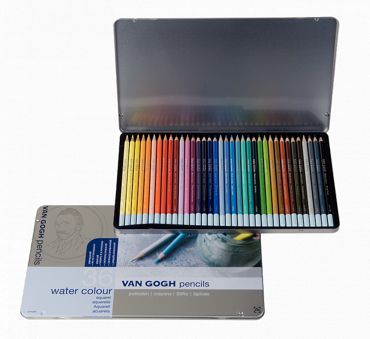 Набор цветных карандашей акварельных Talens "Van Gogh" 36 цв в метал кор