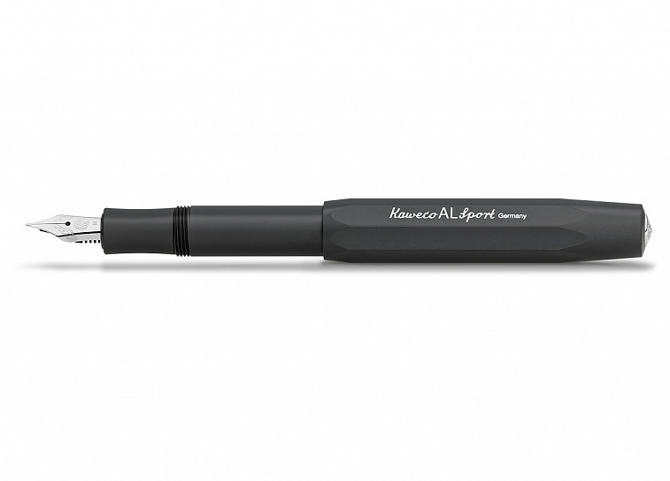Ручка перьевая Kaweco AL Sport M, чернила синие, корпус черный