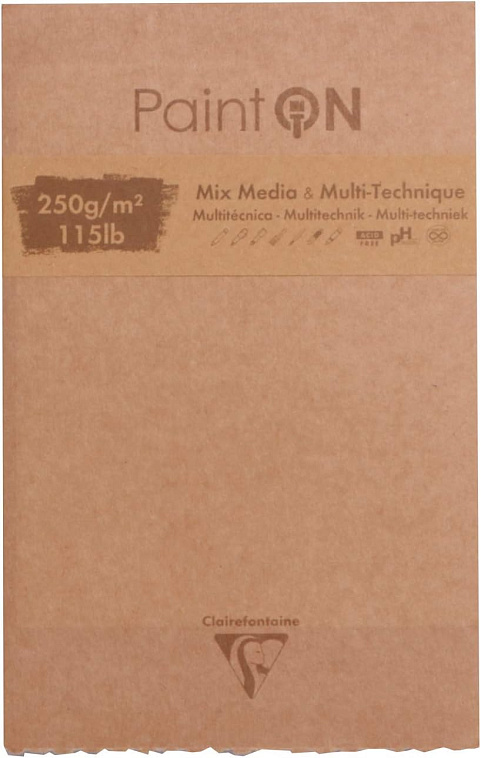 Блок-склейка Clairefontaine "Paint'On" 13.9х21.5 см 50 л 250 г, неровный край 606x758