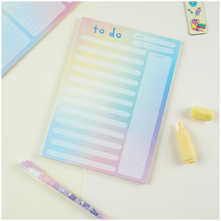 Блок для записей, склейка (To Do list) MESHU "Candy color" 14,8*21,0 см (А5), 50 л 606x758
