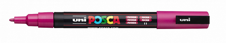 Маркер UNI "POSCA" PC-3M, 0,9-1,3 мм, наконечник пулевидный, №11 цвет фуксия 606x758