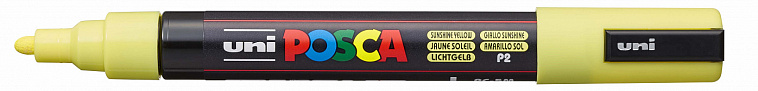 Маркер UNI "POSCA" PC-5M, 1,8-2,5 мм, наконечник пулевидный, цвет солнечно-жёлтый 606x758