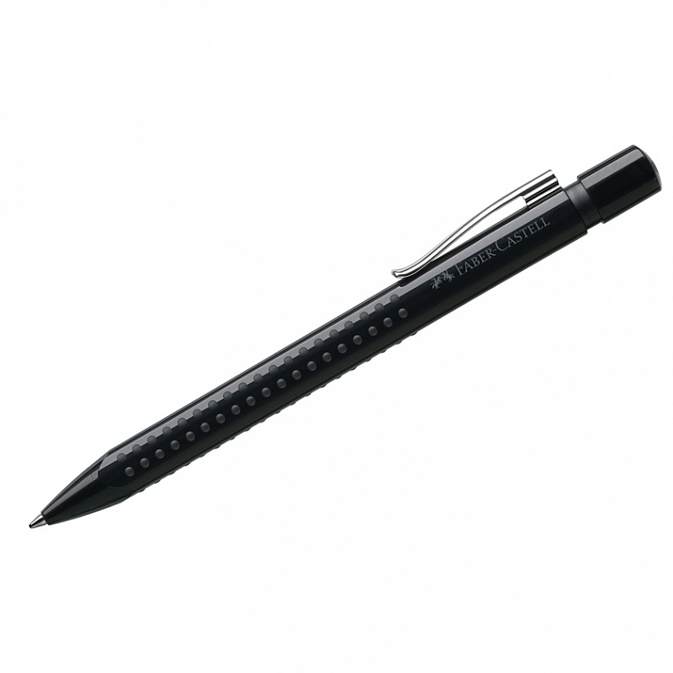 Ручка шариковая автоматическая Faber-Castell "Grip 2010" 1,0 мм, синяя, трехгран., черный корпус