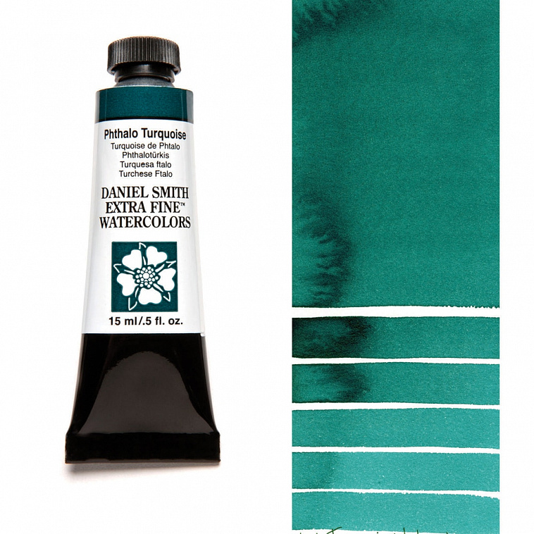 Акварель Daniel Smith в тубе 15 мл Бирюзовая ФЦ /Phthalo Turquoise (PB15 PG36) 606x758