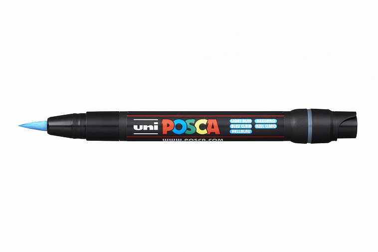 Маркер UNI "POSCA" PCF-350, кисть, цвет голубой 606x758