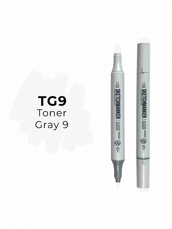 Маркер двухсторонний на спиртовой основе Sketchmarker Цвет Тонированный серый 9 606x758