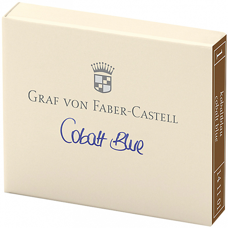 Картриджи чернильные "Graf von Faber-Castell" синий кобальт, 6 шт, картонная коробка
