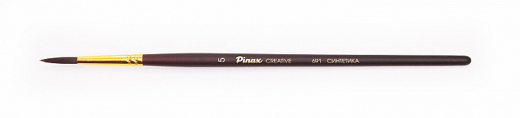 Кисть синтетика №5 круглая Pinax "Creative 691" жесткая, короткая ручка  606x758