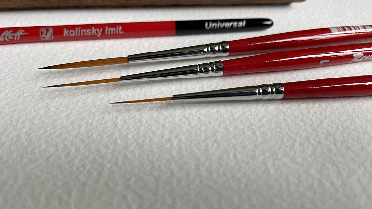 Кисть синтетика имитация колонка №2 лайнер Roubloff "1S44" ручка фигурная 606x758