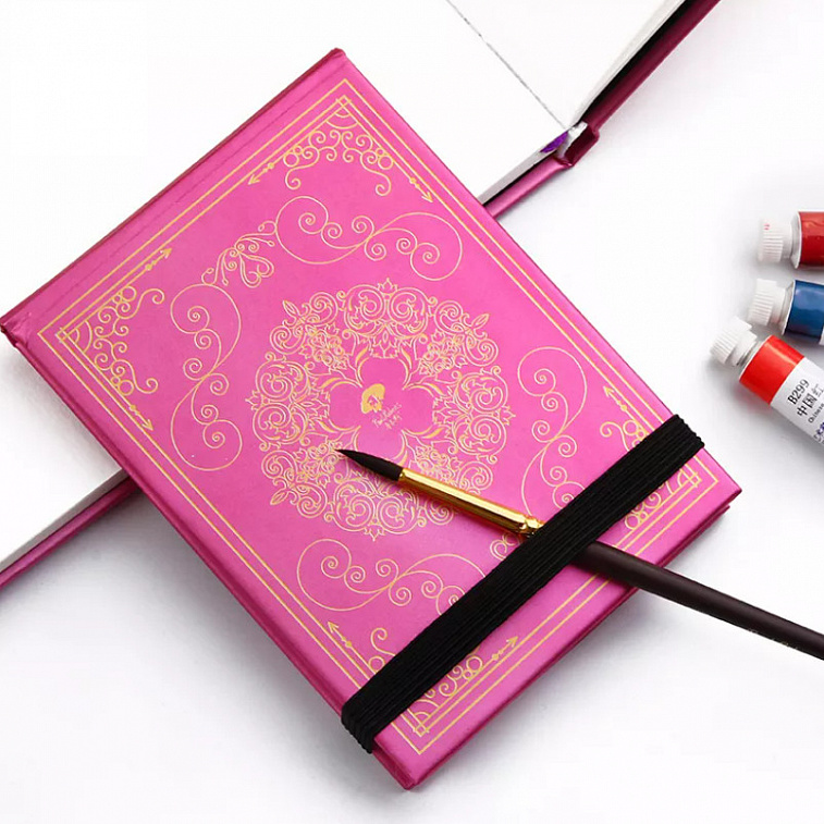 Скетчбук для акварели Paul Rubens 20 л 300 г, гладкая, Розовый, с резинкой