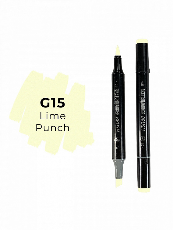 Маркер двухсторонний на спиртовой основе Sketchmarker Brush Цвет Лаймовый пунш 606x758