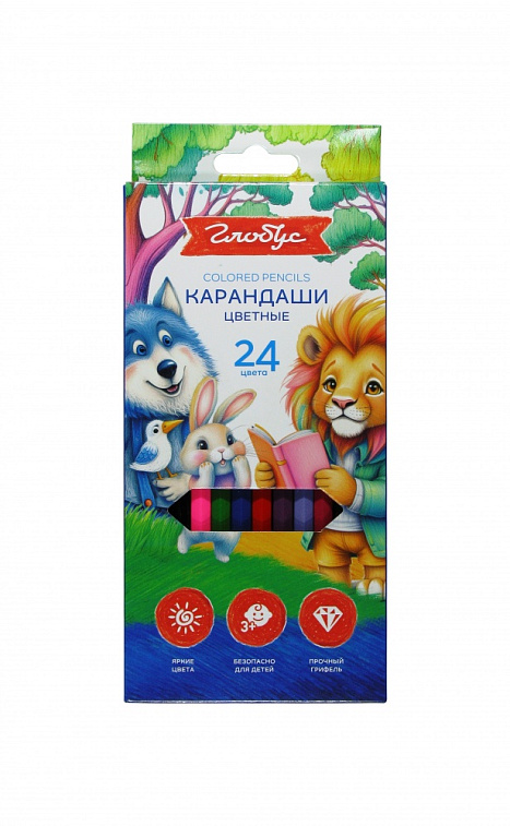Карандаши цветные Globus, 24 цв. 606x758