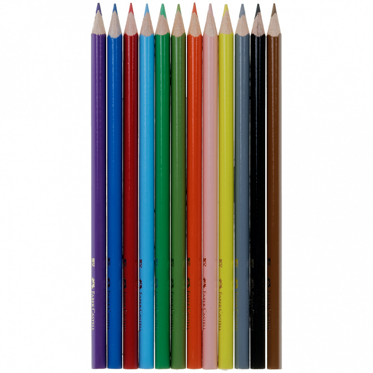 Набор карандашей цветных Faber-castell "Eco" 12 шт трехгранные + точилка в картоне