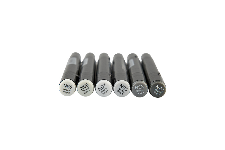 Набор маркеров Sketchmarker "Brush Pro Neutral Gray Set" 6 цветов в картонной упаковке 606x758