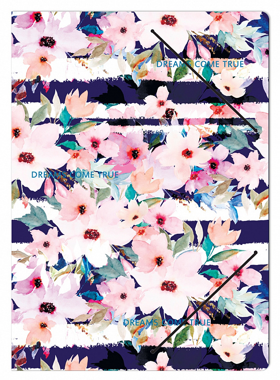 Папка на резинке, картон "Be Smart" Коллекция "Mon cher", цветы, 224х310 мм  