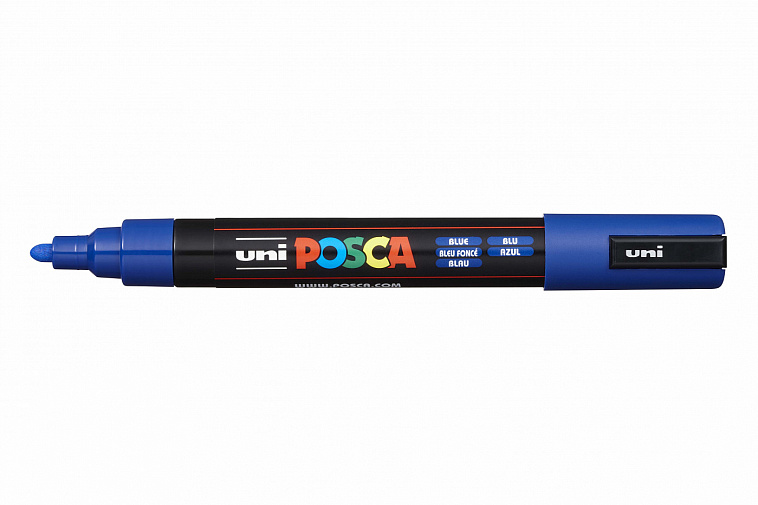 Маркер UNI "POSCA" PC-5M, 1,8-2,5 мм, наконечник пулевидный, цвет синий 606x758
