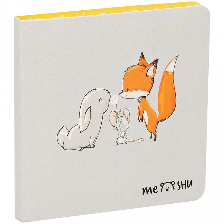 Флажки-закладки и самоклеящиеся блоки в наборе MESHU "Fox&Rabbit", 74*74мм, 60*15мм, 25л., европодве