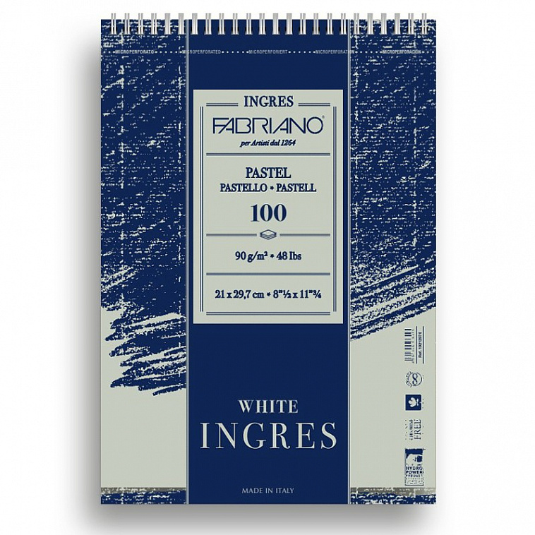 Альбом для пастели на спирали Fabriano "Ingres" 21x29,7см 100 л 90 г, белая бумага