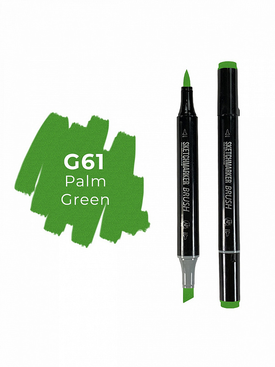 Маркер двухсторонний на спиртовой основе Sketchmarker Brush Цвет Зеленая пальма 606x758