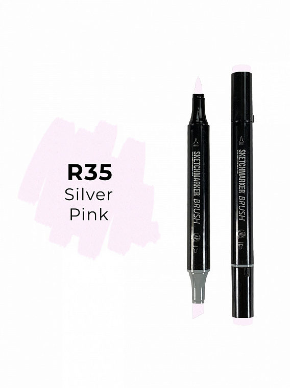 Маркер двухсторонний на спиртовой основе Sketchmarker Brush Цвет Серебристо розовый 606x758