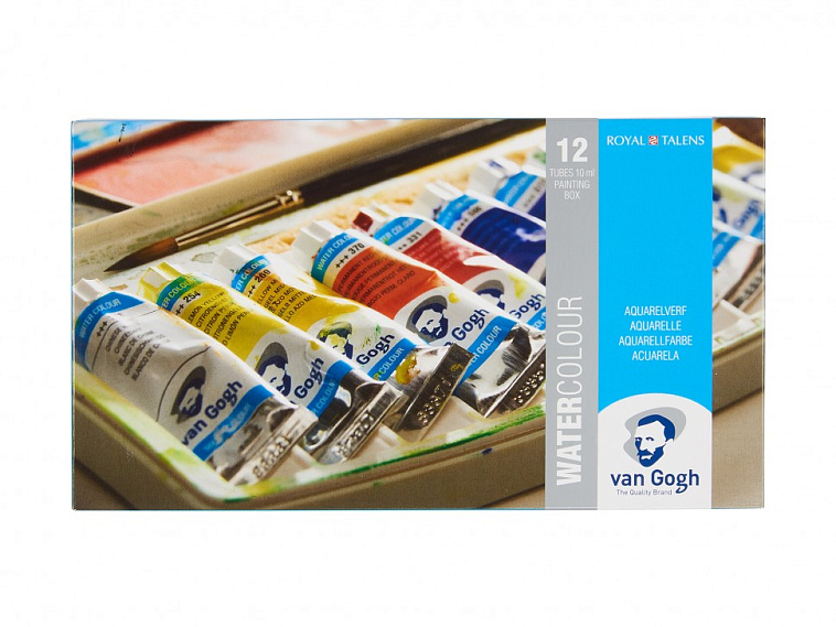 Набор акварели Talens "Van Gogh" 12 цв в тюбиках+ кисть в пластик кор 606x758